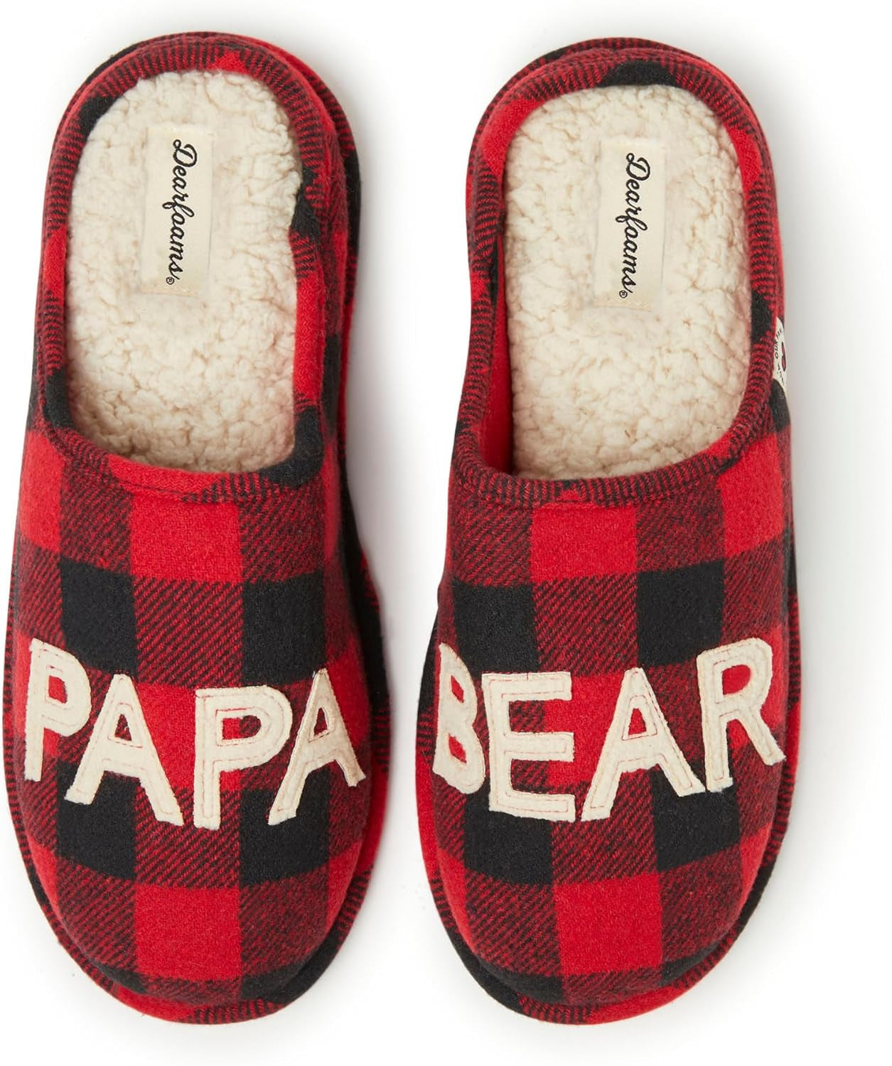 Men'S Papa Bear Buffalo Plaid Clog Slipper