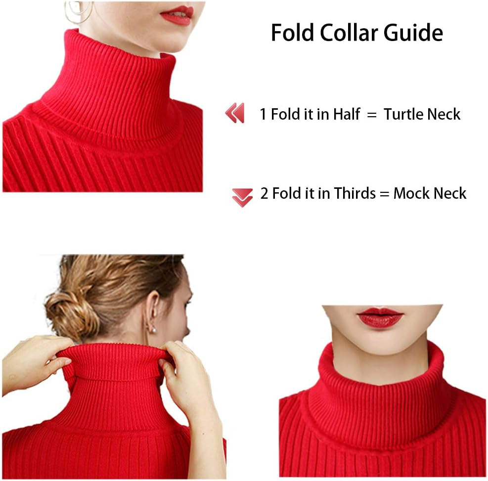 Mock Neck Ribbed Sweaters for Women Cute Sexy Knitted Warm Fitted Fashion Pullover Sweater