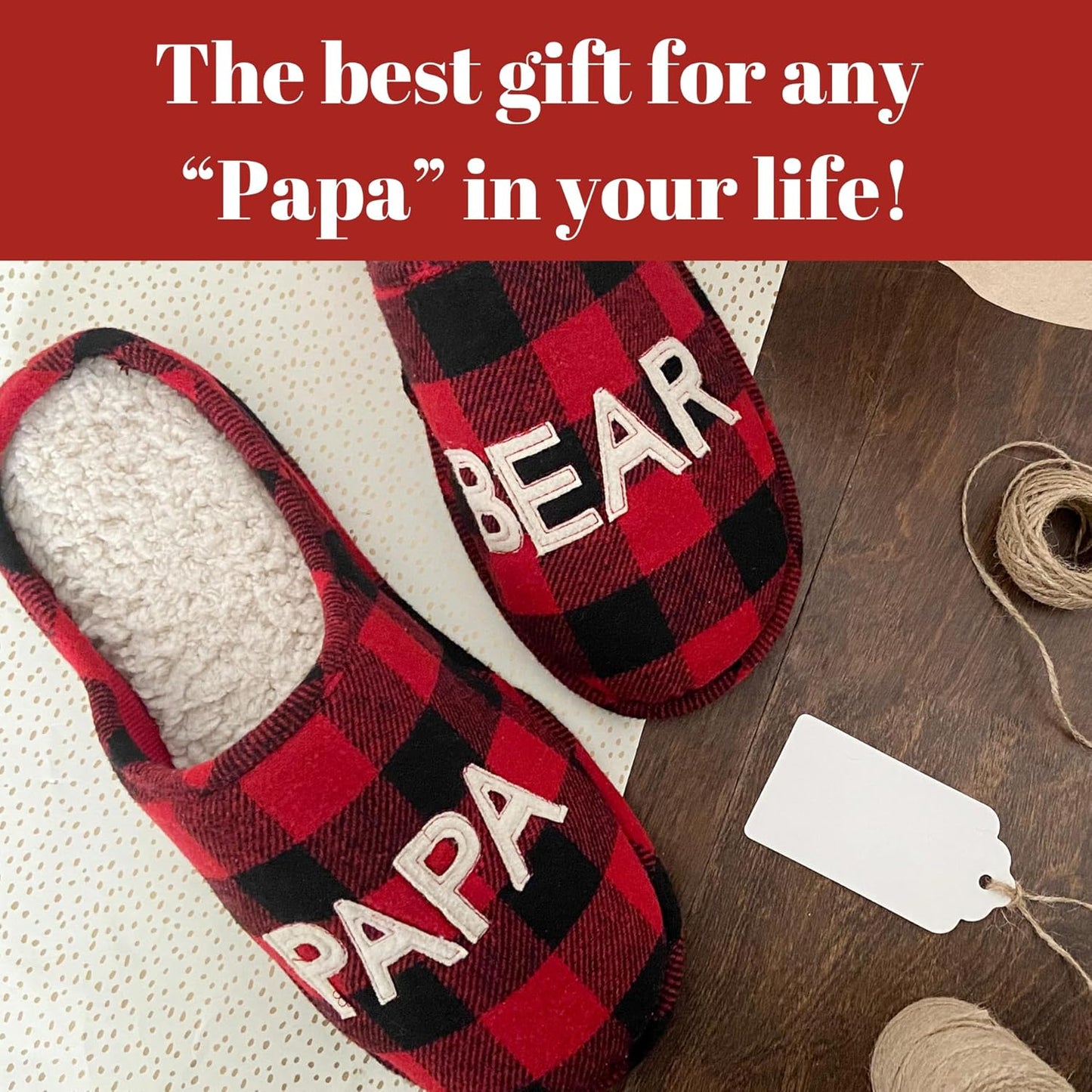 Men'S Papa Bear Buffalo Plaid Clog Slipper