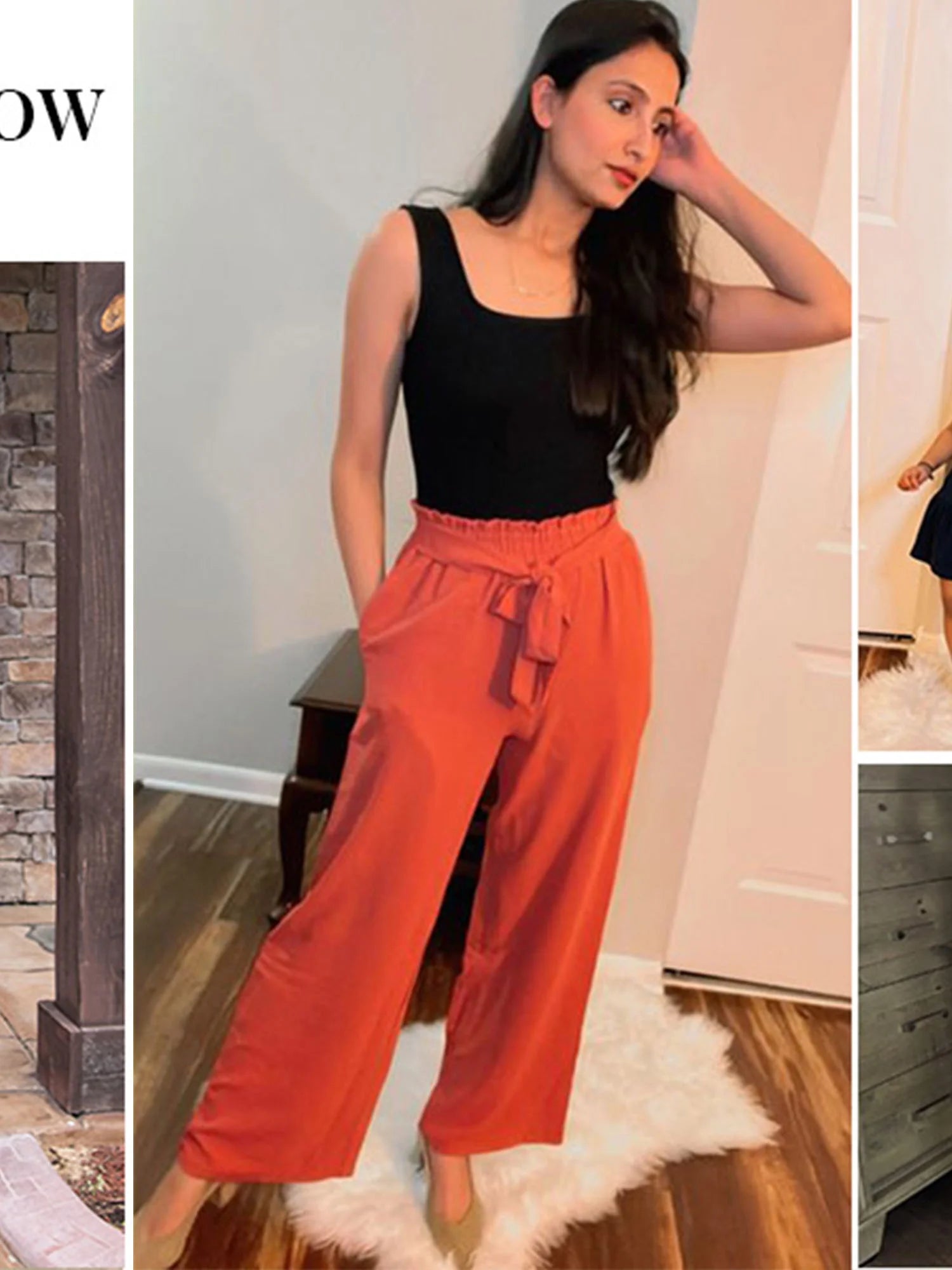 Women Casual Wide Leg Pants High Waisted Business Work Casual Pants Loose Flowy Beach Palazzo Pants